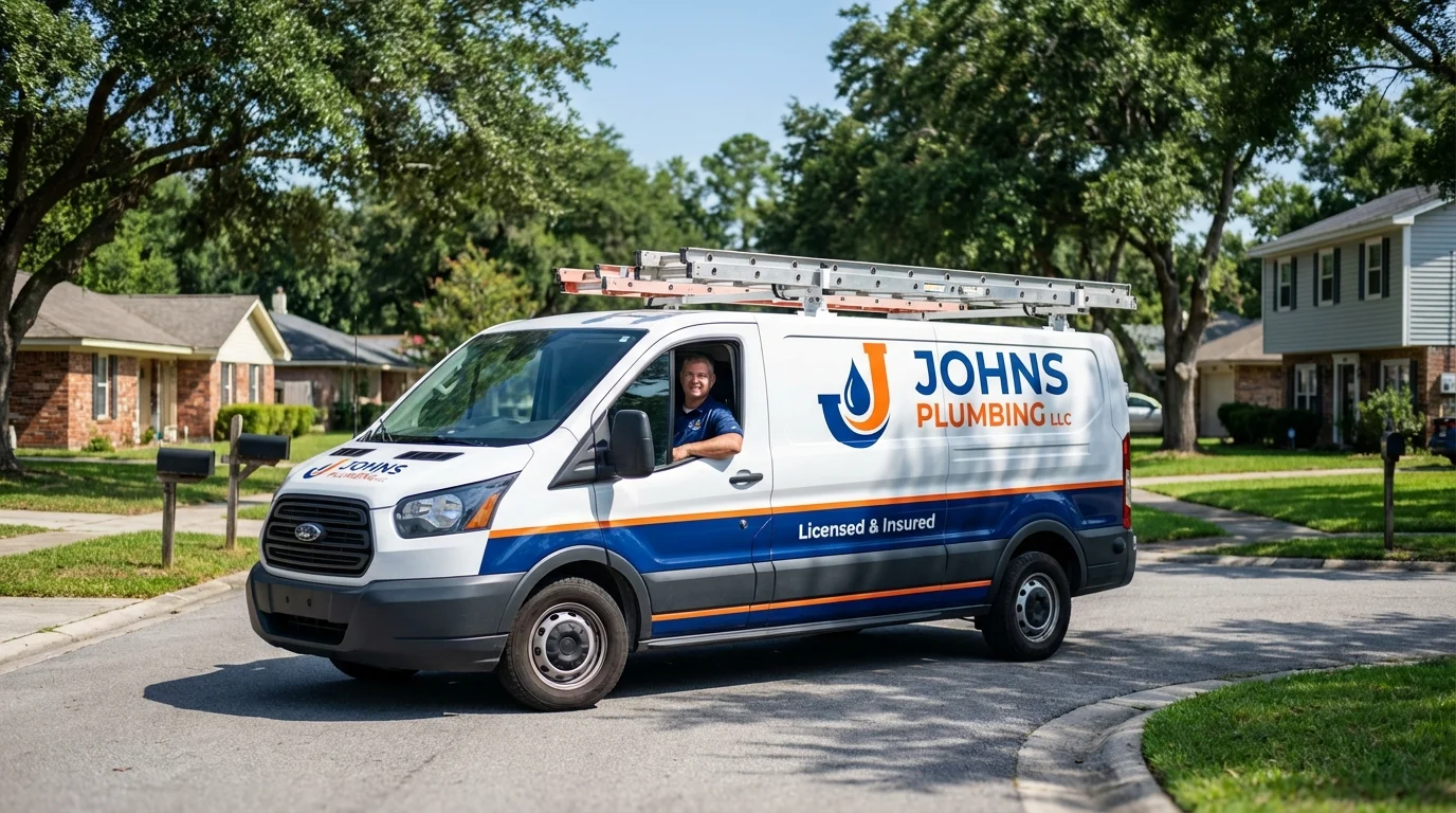 Johns Plumbing LLC service van in Elizabethtown, IL