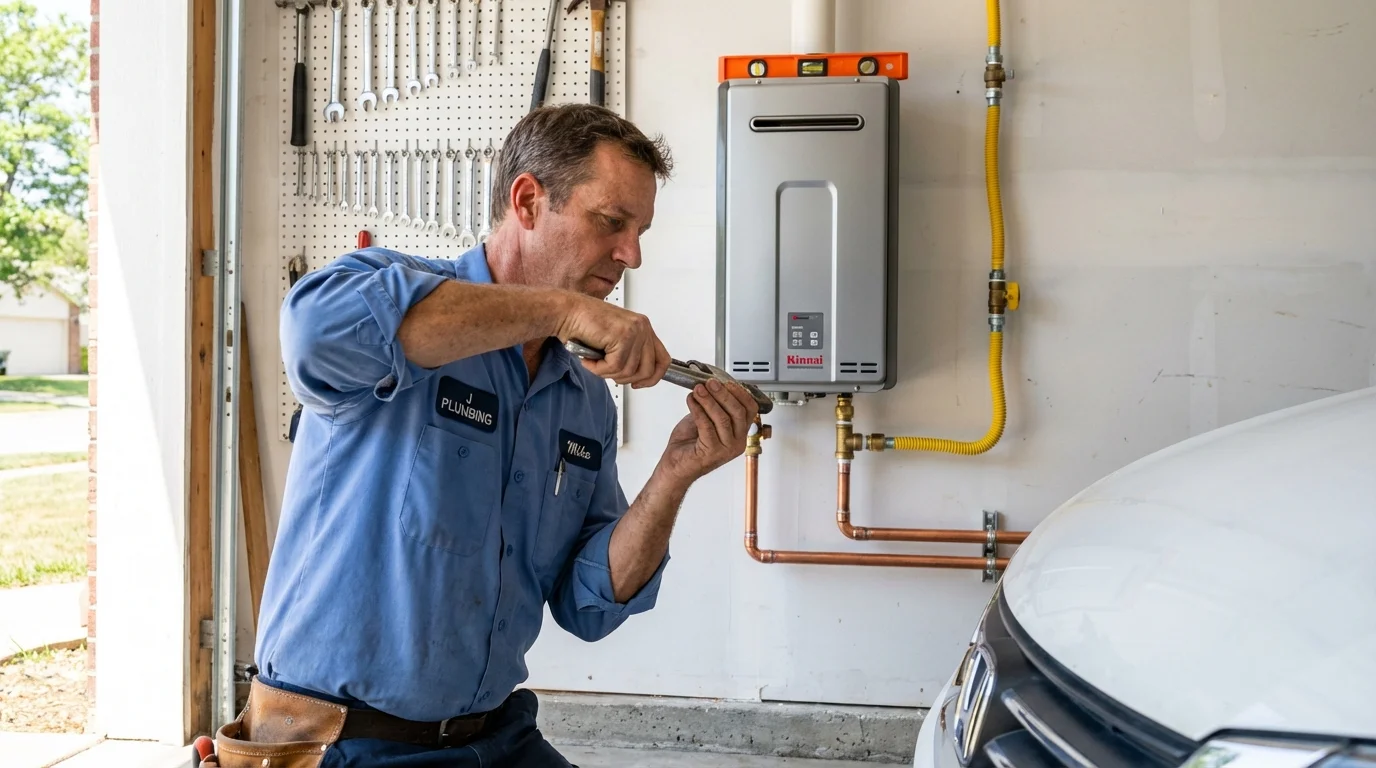 Tankless water heater installation by a Johns Plumbing LLC plumber in Elizabethtown
